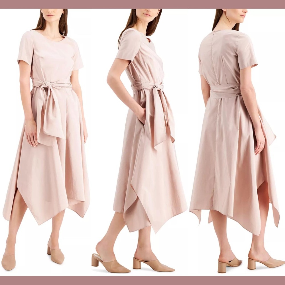NWT $495 WEEKEND Max Mara [ 4 US] Handkerchief Mia‎ Midi Dress In Rosa Pink